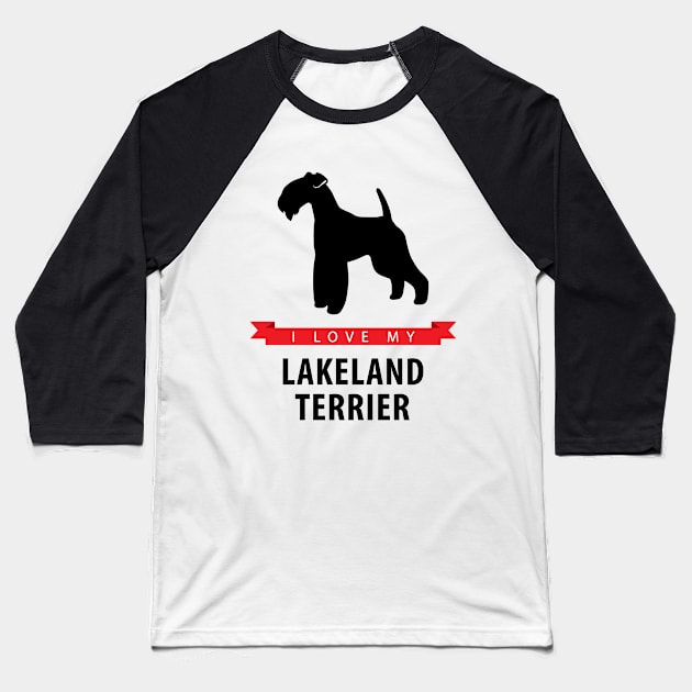 I Love My Lakeland Terrier Baseball T-Shirt by millersye